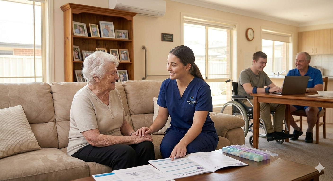 NDIS participant relaxing in a comfortable short-term accommodation room